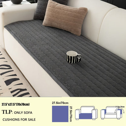 Sofa Cover Bohemian Short-Plush Quilted Panels for Armrest, Backrest and 2 to Large 4-Seater Sofas