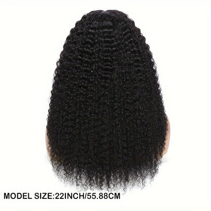 Lace Front Wig Kinky Curly Human Hair Style with 4x4x1 T-Part Lace, 180% Density and 12-22in Lengths