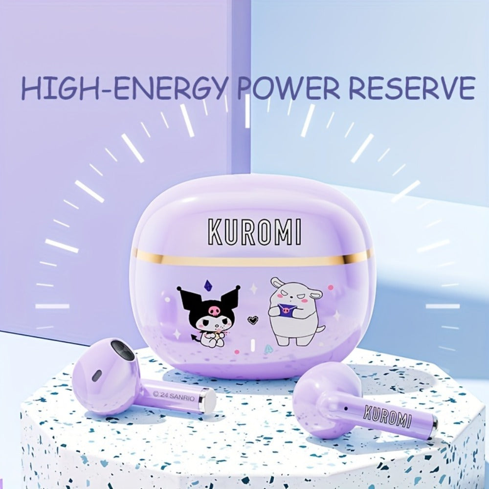 Sanrio Hello Kitty Kuromi Cinnamoroll Wireless Earbuds Bluetooth 5.0 Cute Kawaii Design 3 Styles Power Display Touch Control Girls Gift