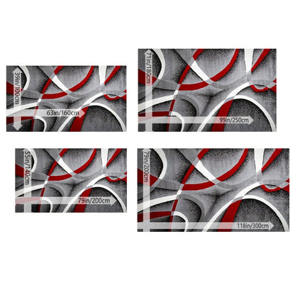 Christmas Area Rug Non-Slip Machine Washable, Abstract Geometric Holiday Mat for Living Room Bedroom Sofa Coffee Table Bedside Dining Kitchen Game Room Indoor Outdoor