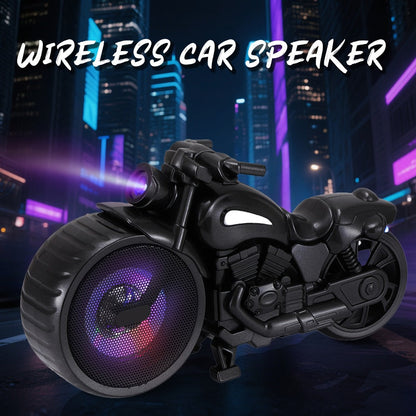 Retro Motorcycle Bluetooth Speaker Portable Wireless Stereo with RGB Flashing Lights, FM Radio, USB & TF Card Support, AUX Input, Rechargeable Battery for Home, Outdoor & Car Audio Upgrade