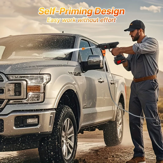 4000PSI Cordless Pressure Washer – Portable Car Wash Machine with 2000mAh Battery, 6-in-1 Nozzle & 5M Hose