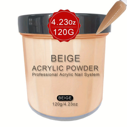 120g Acrylic Nail Powder Jar in Nude Blush, Beige or Beige Nude for Use with Compatible Acrylic Liquid