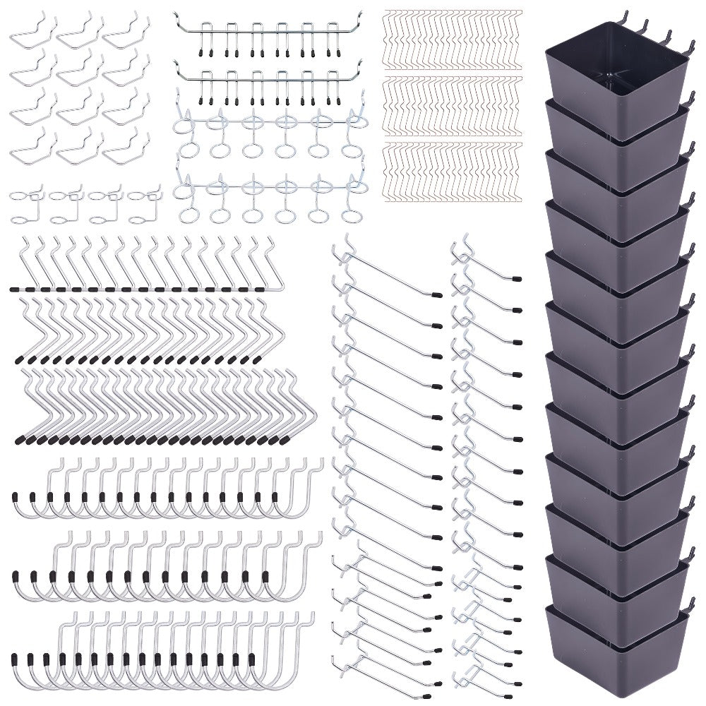 Pegboard Hook Organizer Kit, 278-Piece Bin and Hook Assortment for 1/8- and 1/4-Inch Tool Boards