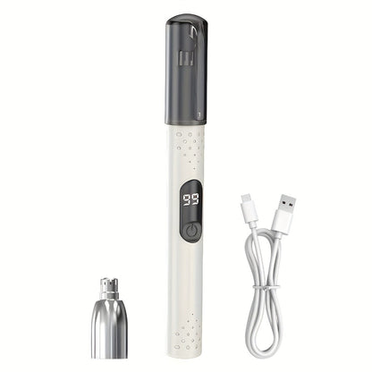 Rechargeable Nose, Ear and Eyebrow Hair Trimmer in Green with Stainless Steel Cutting Head and USB Charging