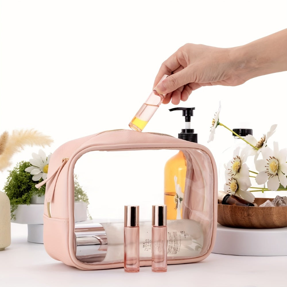 28-Pack 10 ml Clear Pink Glass Roller Bottles with Stainless Steel Balls, Opener and Funnel