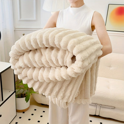 500gsm Heavy Plush Blanket – Ultra Thick Soft Warm Fluffy Blanket for Bed, Sofa & Travel, Baby to Double Size, 5 Colors