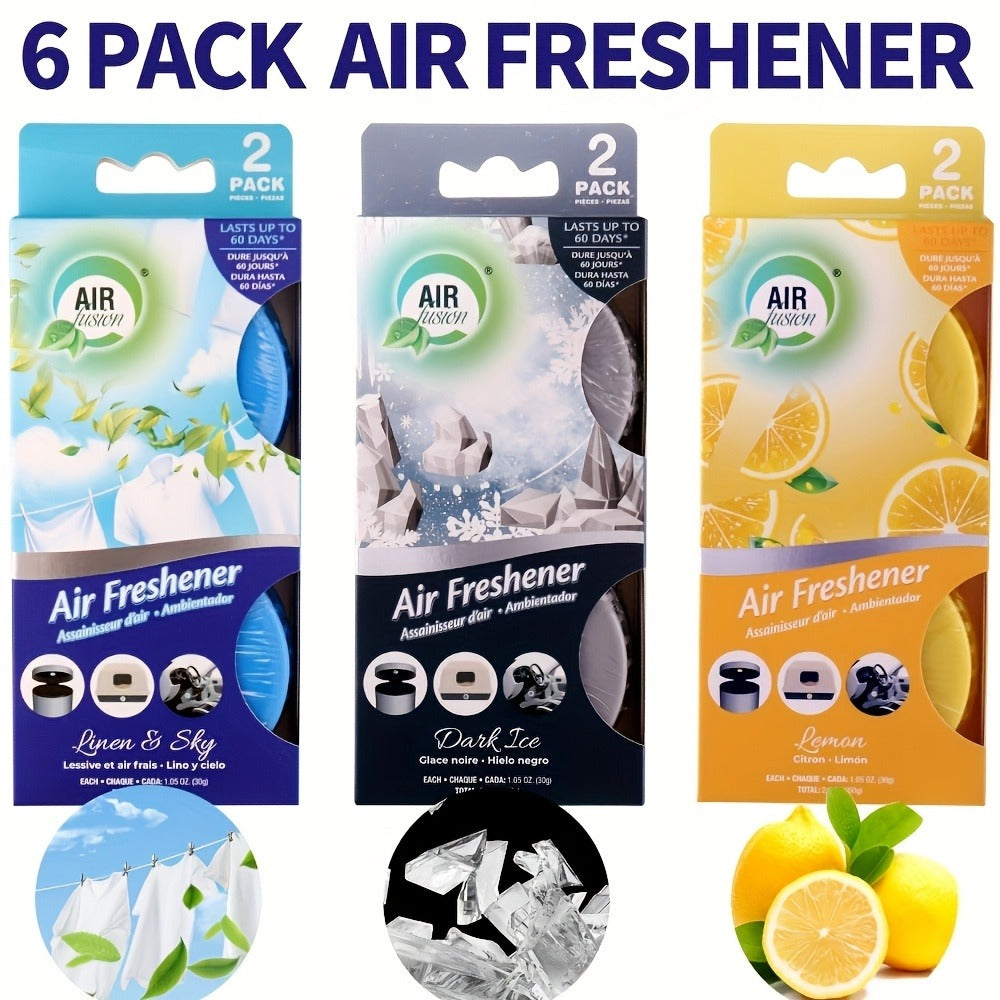 Six-Piece Solid Air Freshener Set with Vented Containers and Six Scent Combination Checkout Options