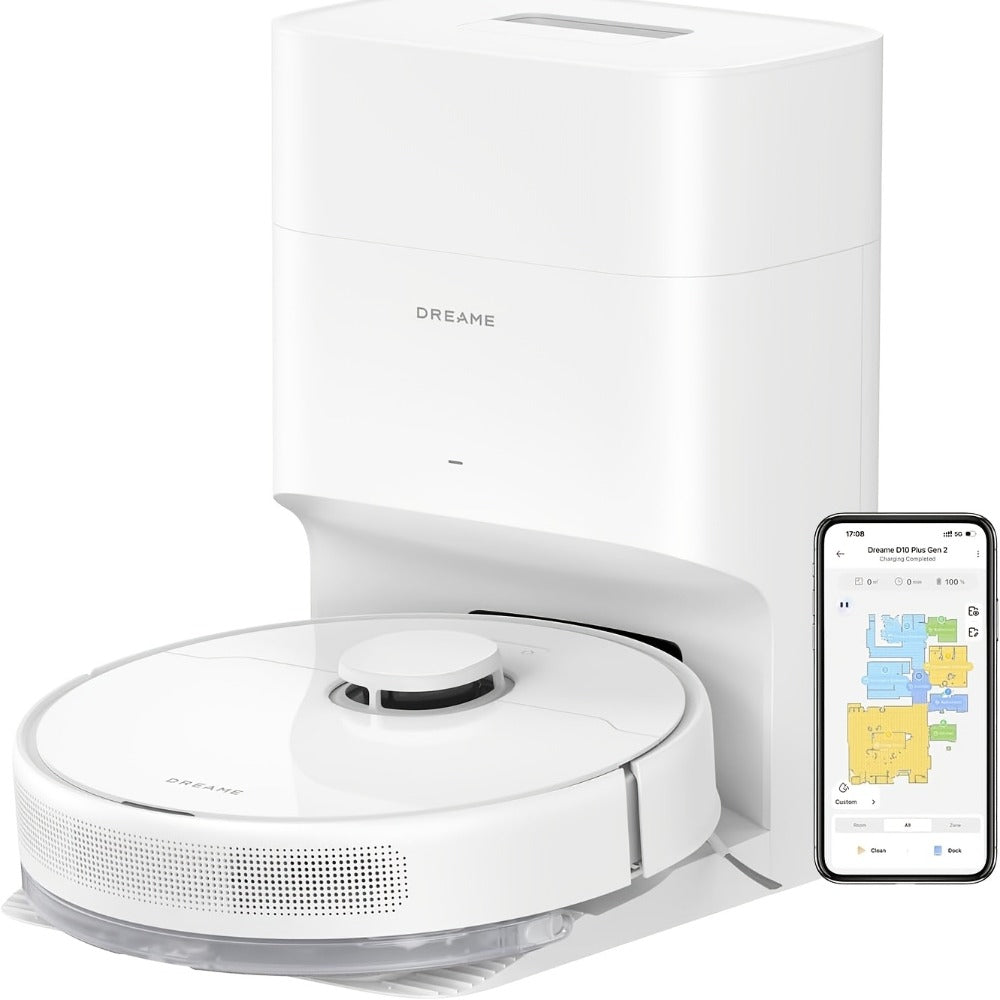 Dreame D10 Plus Gen 2 Self-Emptying Robot Vacuum & Mop Refurbished – 6000Pa Suction | 90-Day Base | LiDAR Navigation | Obstacle Avoidance | Wi-Fi App & Voice Control | Smart Floor Cleaner for Home
