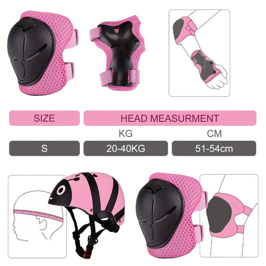 Kids Bike Helmet with Knee and Elbow Pads – Adjustable Protective Gear Set for Ages 5-14, Lightweight 350g with Ventilation, for Bike Scooter Roller | Best Safety Gift for Boys and Girls