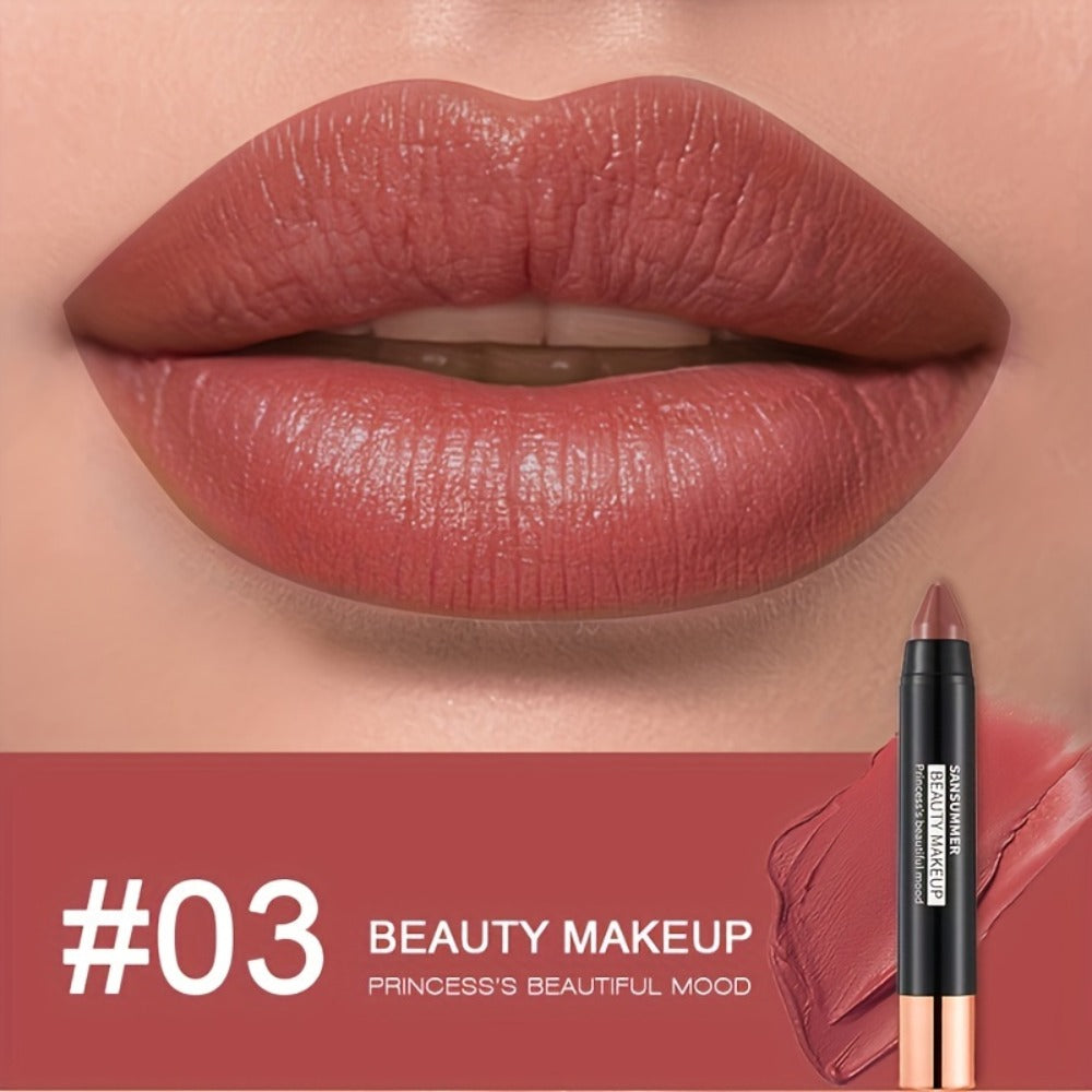 Matte Velvet Crayon Lipstick Gift Box Set 6 Shades Waterproof Long Lasting Highly Pigmented Easy Apply Twist-Up Lip Color for Women All Skin Tones Daily Wear Travel & Gifting
