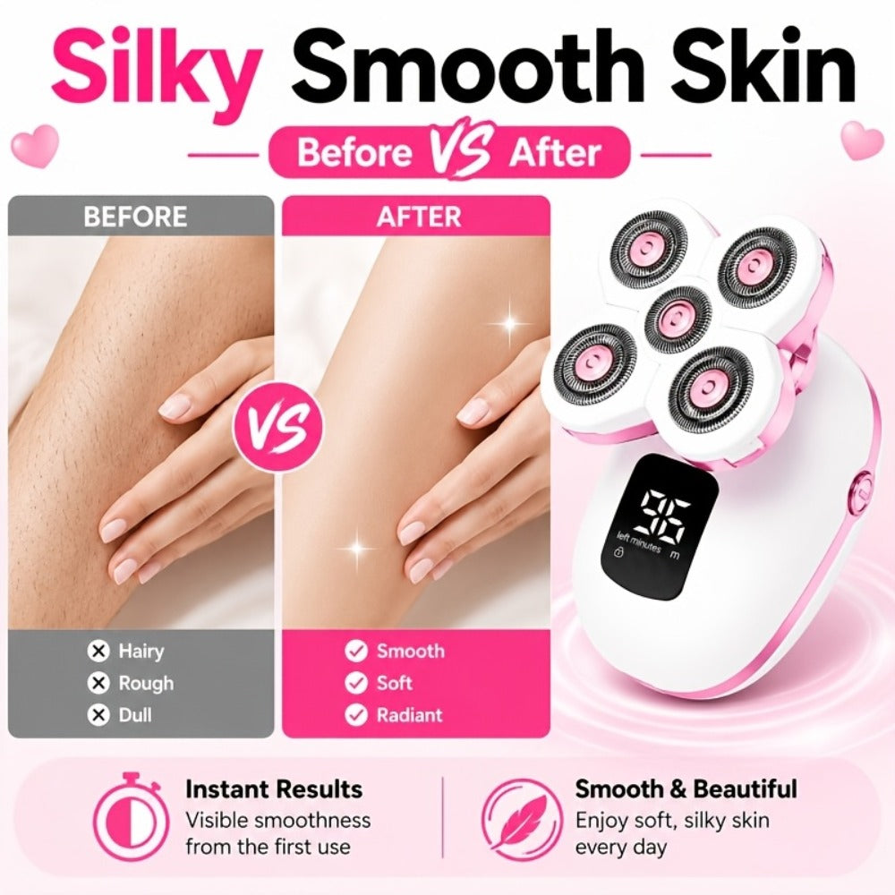 Electric Shaver IPX6 Floating Rotary Head with Type-C Charging, LED Display and Five Listed Set or Head Options