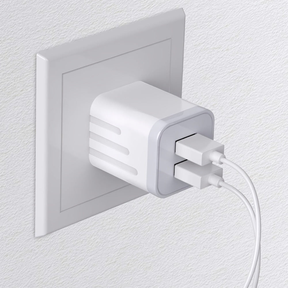 Dual Port USB Wall Charger 2.1A – JOZASHON 5V Cube Power Adapter Charging Block Brick for iPhone 16 15 14 13 12 11 Pro Max SE XS XR X 8 7 6 Plus, Samsung Galaxy, Android Phones (3-8 Pack)