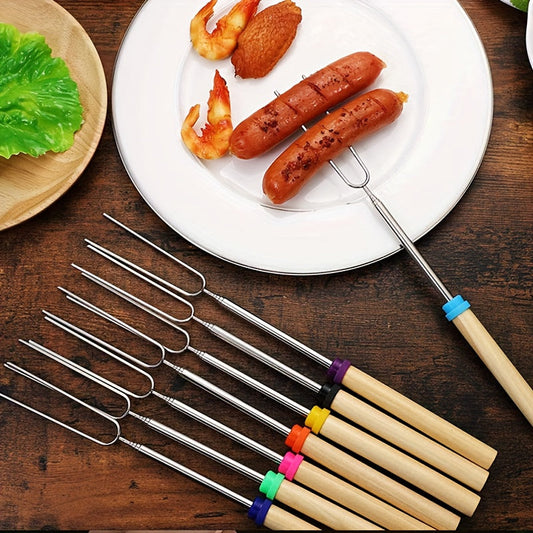 Marshmallow Roasting Sticks 12-Pack Extendable Stainless Steel + Bag
