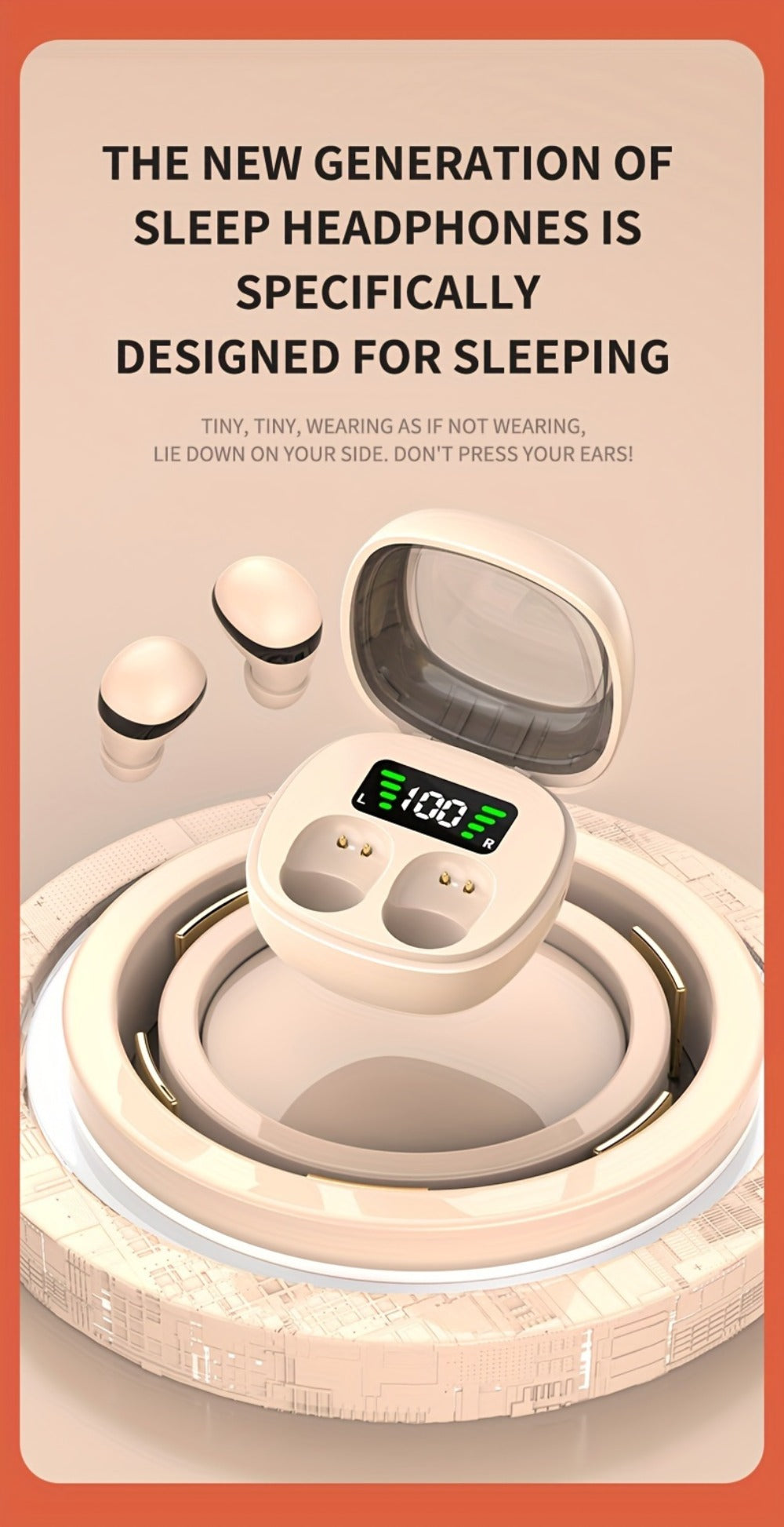 Wireless Earbuds Ultra-Small HiFi In-Ear with Touch Control, Built-In Mic and LED Case in Three Colors