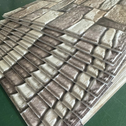 Twenty-Piece Vintage Brick and Stacked-Stone Wall Tile Sticker Set in Pattern 579, 566 or 576
