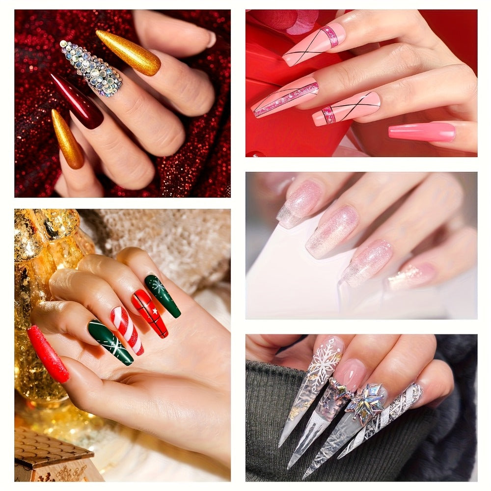 Gel Nail Polish Kit with Lamp and Grinder 35 Colors – Sparkly Matte Glossy Top Coat Base Gel Rhinestone Nail Decorations Complete Set for DIY Beginners Home Salon