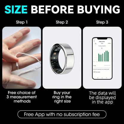 R18 Smart Ring Activity Tracker with 20+ Workout Modes – Sleep & Stress Monitor, Heart Rate, iPhone & Android Compatible, USB Charging, Silvery Black Golden (Size 7-13) Fitness Gift for Men Women