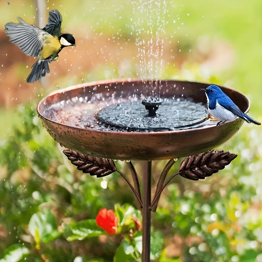 Bird Bath | Vintage Pedestal Iron Copper Floral Garden Bird Watching