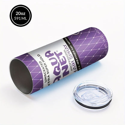 Insulated Tumbler Drinkware by SAXUMOUT, 20oz Stainless Steel Cup with Lid, Straw and Purple Retro Graphic