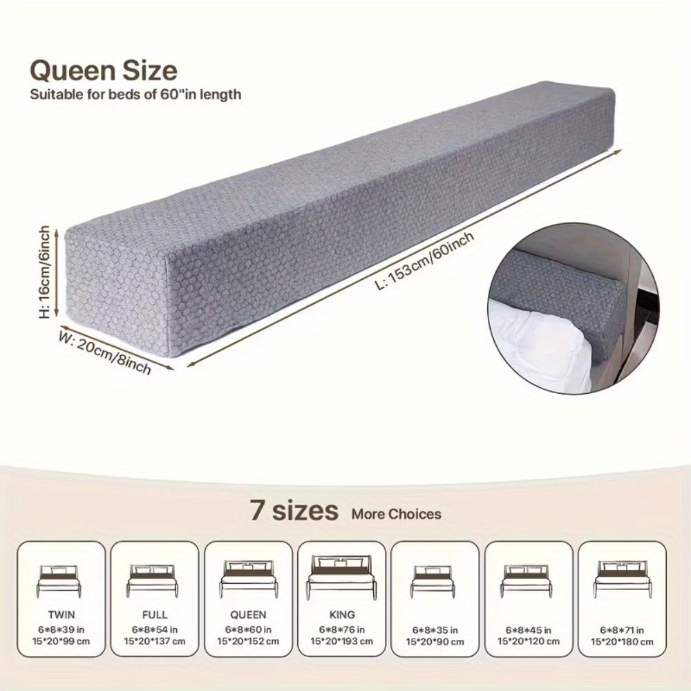 Mattress Gap Filler Pillow | Bed Crack Stopper Between Mattress & Headboard, High Density Foam Wedge, Twin Full Queen King