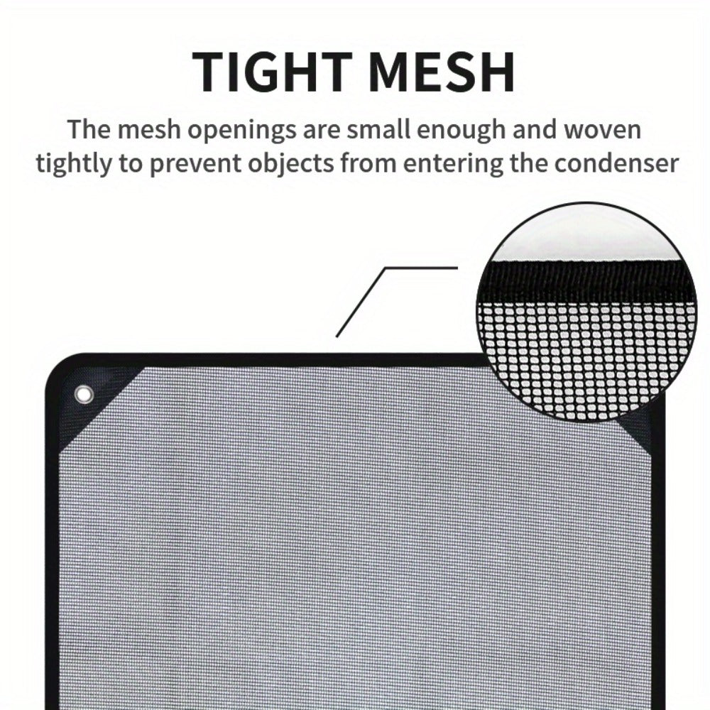 Outdoor Air Conditioner Top Cover, 26 x 26 Inch Mesh Panel with Four Elastic Hook Cords Pictured