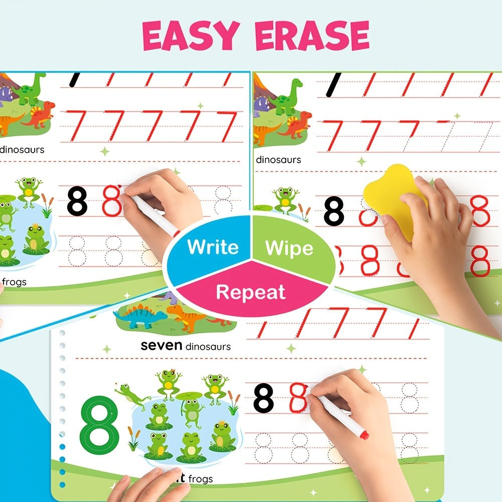 Preschool Busy Book for Toddlers Ages 2-6 – 50 Pages Tracing Writing Drawing Activity Workbook, Kindergarten Readiness Practice Book, Educational Learning Gift for Boys Girls 2 3 4 5 6 Year Old