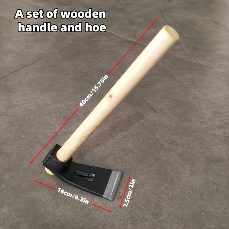 Garden Hoe Heavy Duty Carbon Steel Multi-Functional with Hammer Head for Nail Pulling High-Temp Quenched Blade for Soil Cultivation Planting Weeding