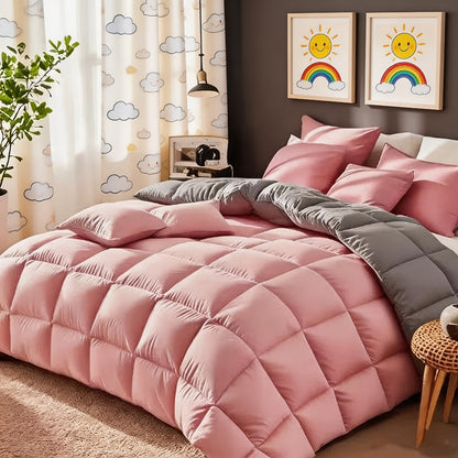 Seven-Piece Comforter Bed-in-a-Bag Set with Short-Plush Fabric, 12 Colors and Full, Queen or King Sizes