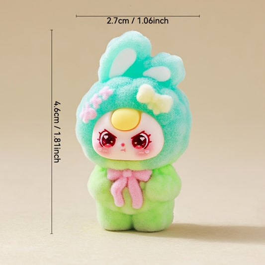 Cute Flocked Plush Mini Dolls 10pcs – Car Dashboard & Desktop Decoration, Random Mixed Colors, Fun Car Interior Accessory & Office Desk Decor