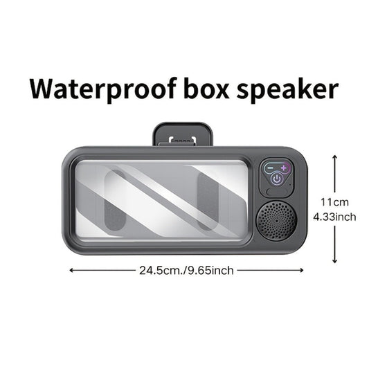 Shower Phone Holder with Bluetooth Speaker Built-In, 360-Degree Rotation Waterproof Mount, Universal Fit for All Phones, Hands-Free Music & Calls, Suction Cup Adheres to Any Surface – Bathroom Shower Caddy Accessory