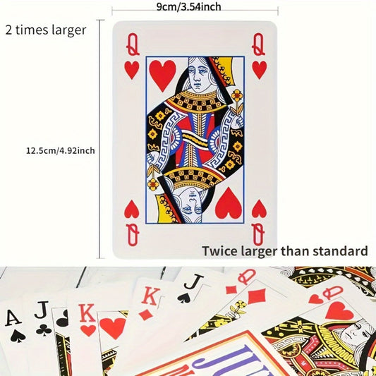 Giant Playing Cards 4x 6x Jumbo Size Poker Cards – Extra Large Card Game Set for Outdoor Party Backyard Fun Family Game Night Kids Adults Gift