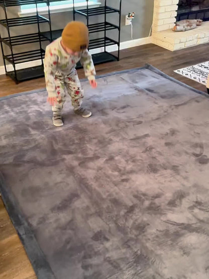 Padded Tatami-Style Area Rug in Six Solid Colors with 50-Inch Square to 79 x 118-Inch Sizes