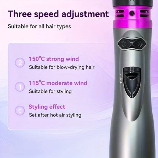 Rotating Hot Air Brush 2-in-1 Auto Curl & Straighten Styling Comb — One-Step Salon Blowout Results at Home, Works on All Hair Types, Available in Red & Purple