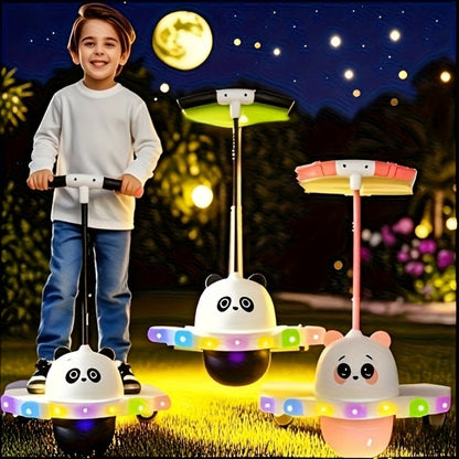 LED Pogo Ball with 80cm Handle, 43cm Bounce Board, Thick Pedals and Pink or Black Color Options