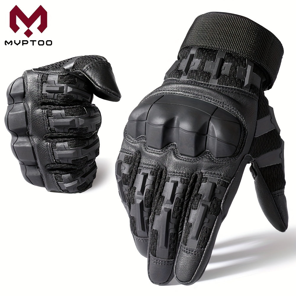 Full-Finger Tactical Gloves with Touchscreen Panels, Camouflage Finish and Anti-Slip Palm Design