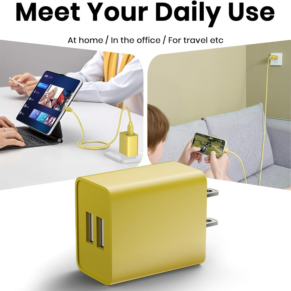 USB Wall Charger Cube Multi-Pack 2/3/4-Pack Dual Port 5V 2.1A with Short Circuit Protection, 100-240V Universal AC Adapter US Plug for iPhone 17 16 15 14 13 12 SE 11 Pro Max, Google Pixel, Huawei Android