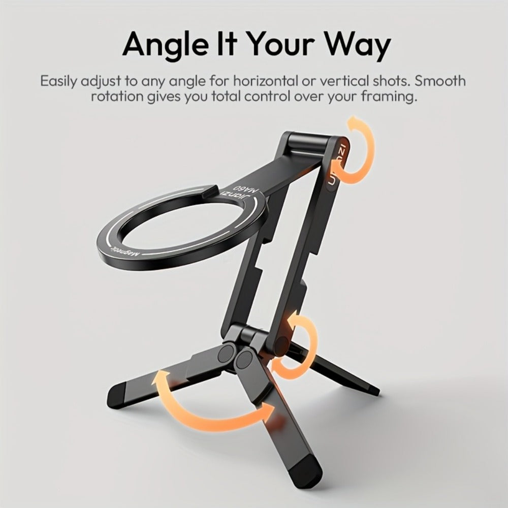 ULANZI MA60 Magnetic Phone Tripod 5-in-1 Foldable Stand Ultra-Slim 0.8cm 14N Dual Magnet 500g Load for Vlogging Content Creation Desktop Handheld Aluminum Alloy