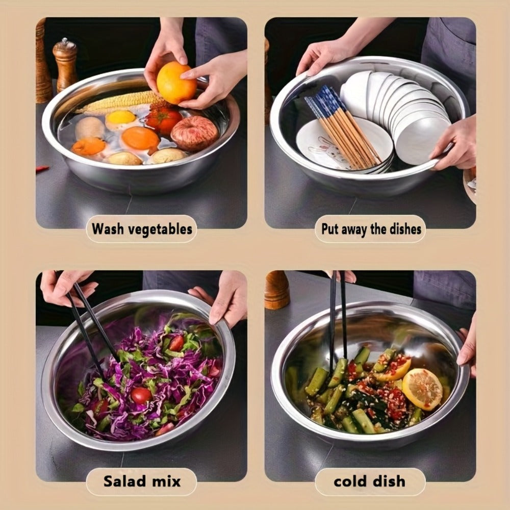 Extra-Large 40 cm Mixing Bowl with 12 cm Depth and Two Preserved Checkout Labels for Kitchen Prep