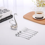 Swan + 3 forks and 3 spoons set