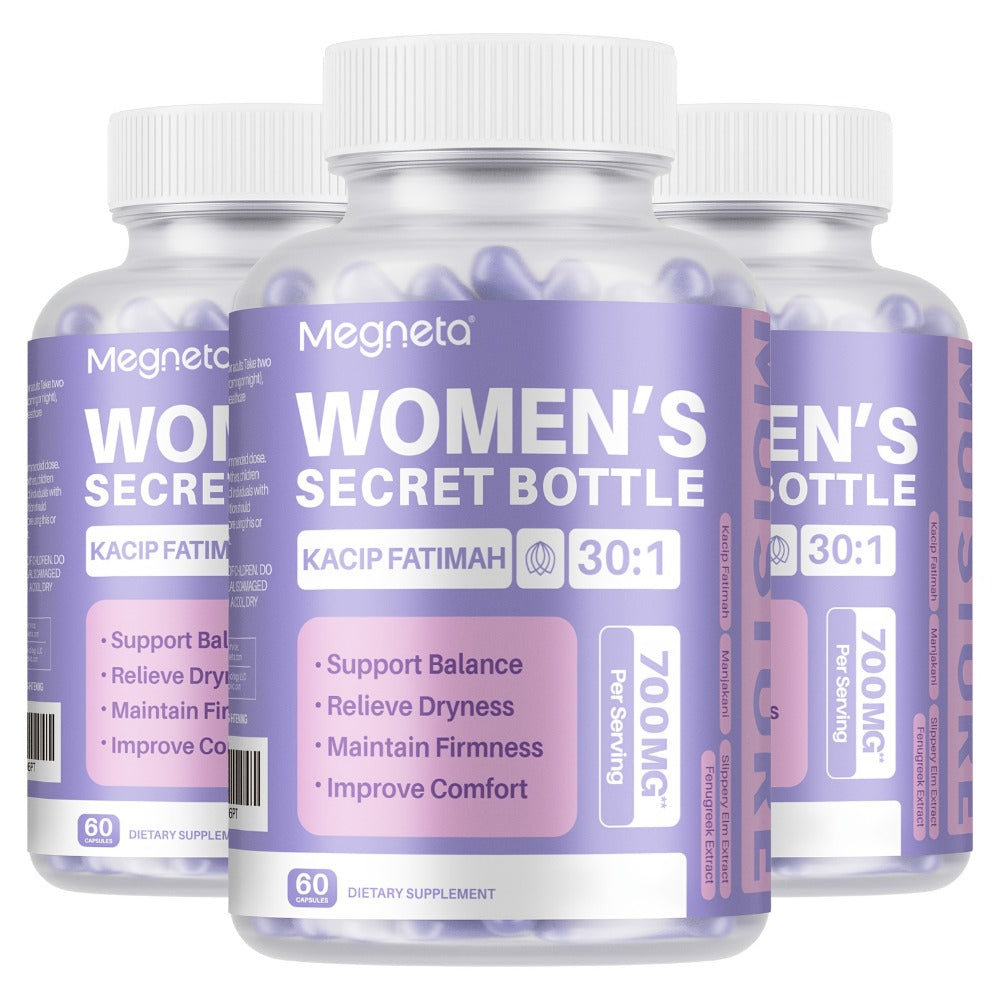 Women's Herbal Capsule Supplement with Five Named Botanicals in One-, Two- or Three-Bottle Packs
