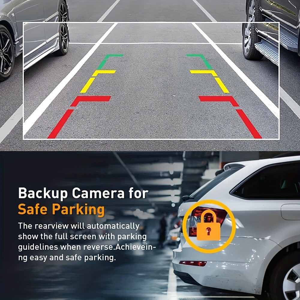 3 Channel Dash Cam Front Rear Inside 1440P+1080P+1080P with 64GB SD Card, Super Night Vision, Loop Recording, G-Sensor, Motion Detection, 24-Hour Parking Mode