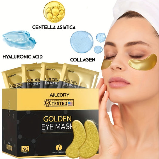 Under Eye Patches Collagen Gold 30 Pairs – Hyaluronic Acid Eye Masks Reduce Dark Circles Puffiness Fine Lines Hydrating Nourishing Spa Eye Care Gift for Women All Skin Types 1 Month Supply