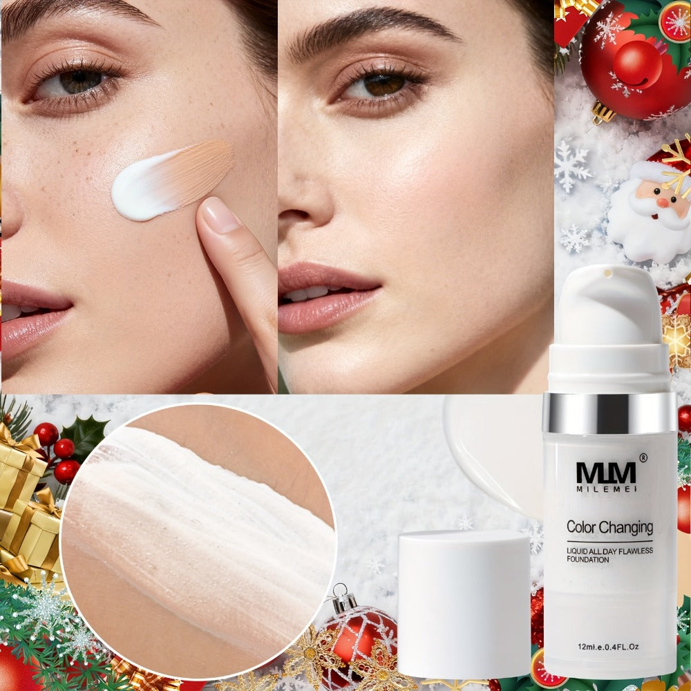 Color Changing BB Cream Foundation 3PCS Moisturizing Glycerin Lightweight Non-Cakey Natural Flawless Coverage - Buildable Tinted Moisturizer for All Skin Tones Unisex Makeup Set