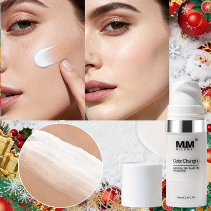 Color Changing BB Cream Foundation 3PCS Moisturizing Glycerin Lightweight Non-Cakey Natural Flawless Coverage - Buildable Tinted Moisturizer for All Skin Tones Unisex Makeup Set