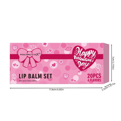 Glossy Tinted Lip Balm Set 20 PCS Gift Box – Moisturizing Long-Lasting Hydration Replenishing Lip Care for Dry Sensitive Lips Women Birthday Valentine's Day Mother's Day Holiday Gift