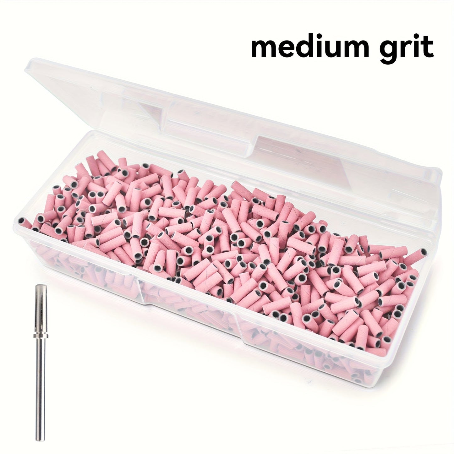 1000-Piece Nail Sanding Band Set with Mandrel, Coarse, Medium or Fine Grit Options for Nail Drill Filing