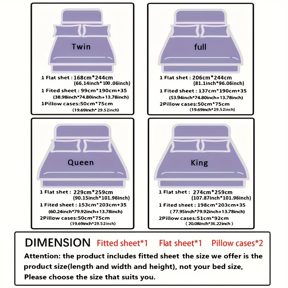 Bamboo Fitted Sheet Set 4-Piece Deep Pocket 18"-24", 2200TC Ultra-Soft Cool Breathable Bed Sheets, Anti-Shrink Fade-Resistant, Ideal for Hot Sleepers
