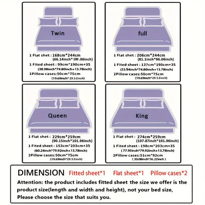 Bamboo Fitted Sheet Set 4-Piece Deep Pocket 18"-24", 2200TC Ultra-Soft Cool Breathable Bed Sheets, Anti-Shrink Fade-Resistant, Ideal for Hot Sleepers