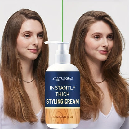YANYULONG 250g Hair Styling Cream in White Pump Bottle with Squalane and Rosemary Extract Labels